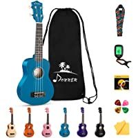 Donner Ukelele Soprano para Principiantes Ukulele Kit 21 Pulgadas Niños Adulto con Bolso Correa Afinador- Color de Azul…